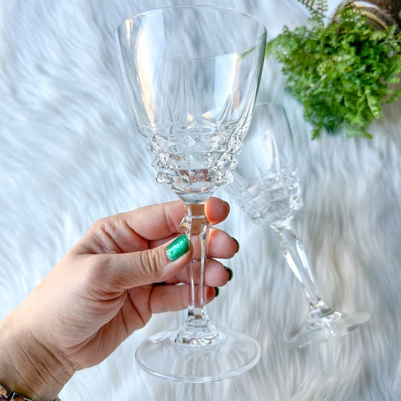 Vintage Cristal d'Arques Durand Chateaudun Fine French Wine Crystal Cut Glass - Picture 2 of 6